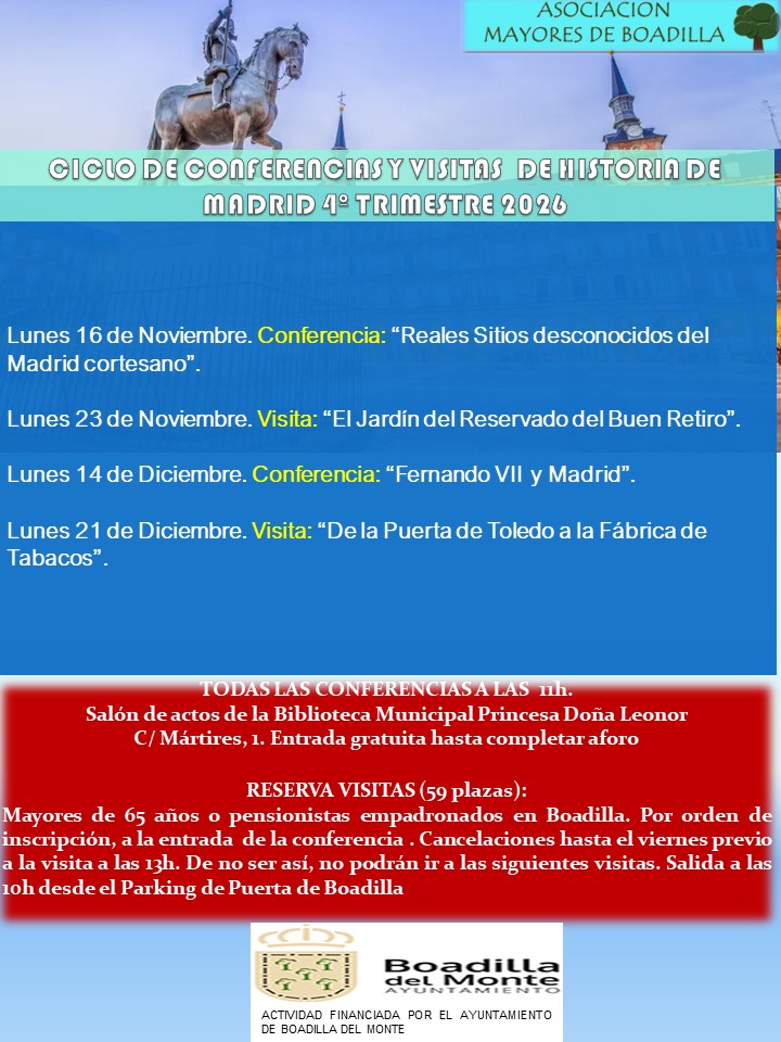 CONFERENCIAS HISTORIA DE MADRID (NOV. Y DIC. 2026)